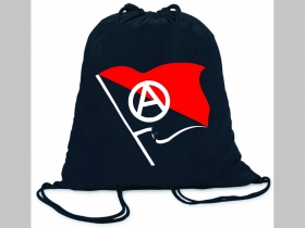 Anarchy ľahké sťahovacie vrecko ( batôžtek / vak ) s čiernou šnúrkou, 100% bavlna 100 g/m2, rozmery cca. 37 x 41 cm